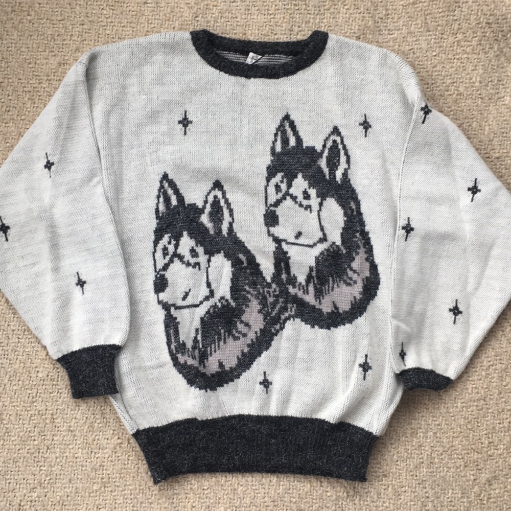 Vintage Siberian Husky Sweater